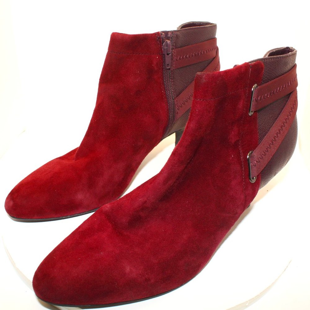 ALFANI Women's Sz 10M Maroon Step N Flex Vandela2 Almond Toe Kitten Heel Booties - Picture 4 of 10